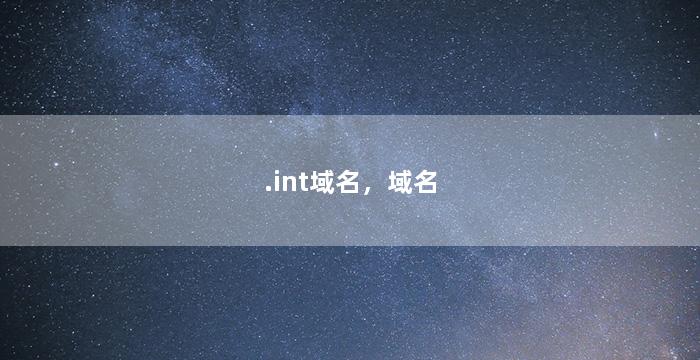 .int域名，域名