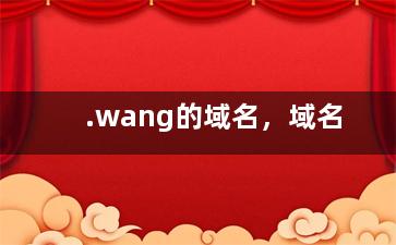 .wang的域名，域名