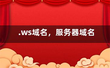 .ws域名，服务器域名