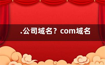 .公司域名？com域名