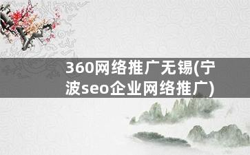 360网络推广无锡(宁波seo企业网络推广)
