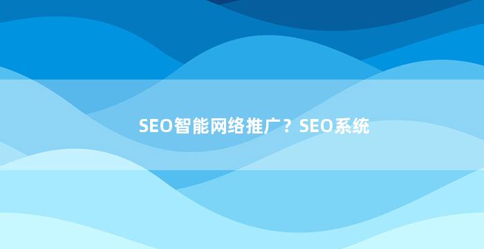 SEO智能网络推广？SEO系统
