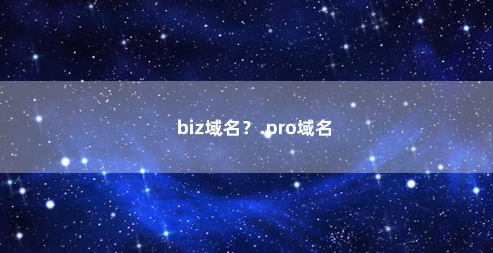 biz域名？.pro域名