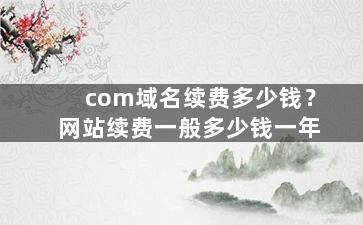 com域名续费多少钱？网站续费一般多少钱一年