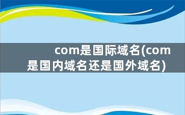 com是国际域名(com是国内域名还是国外域名)