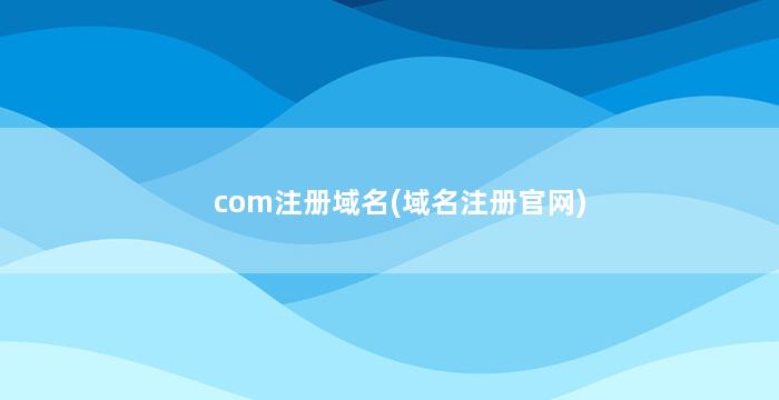 com注册域名(域名注册官网)