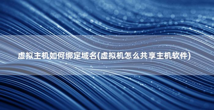 虚拟主机如何绑定域名(虚拟机怎么共享主机软件)